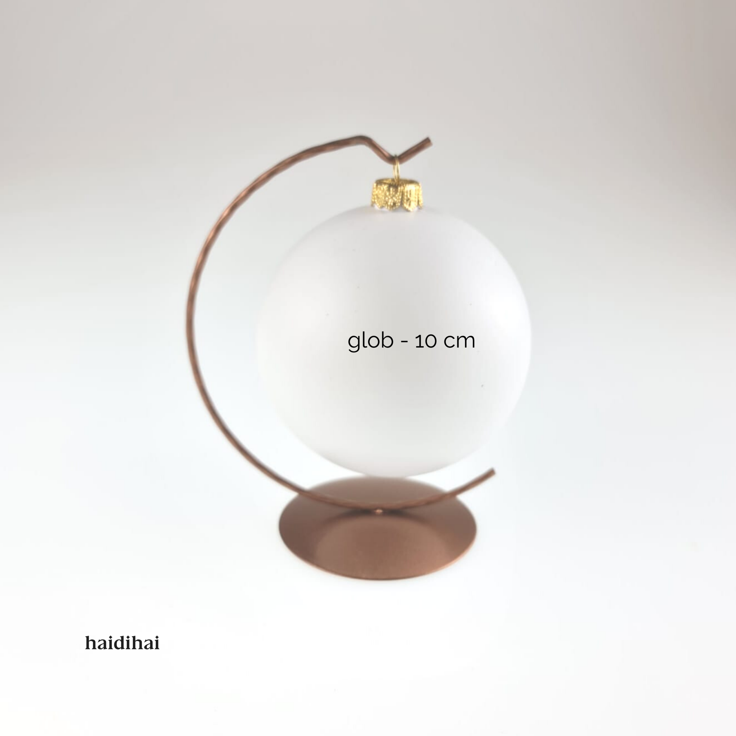 Suport metalic decorativ arămiu- glob - h14,5 cm 4 Suport metalic decorativ arămiu- glob - h14,5 cm - imagine 4