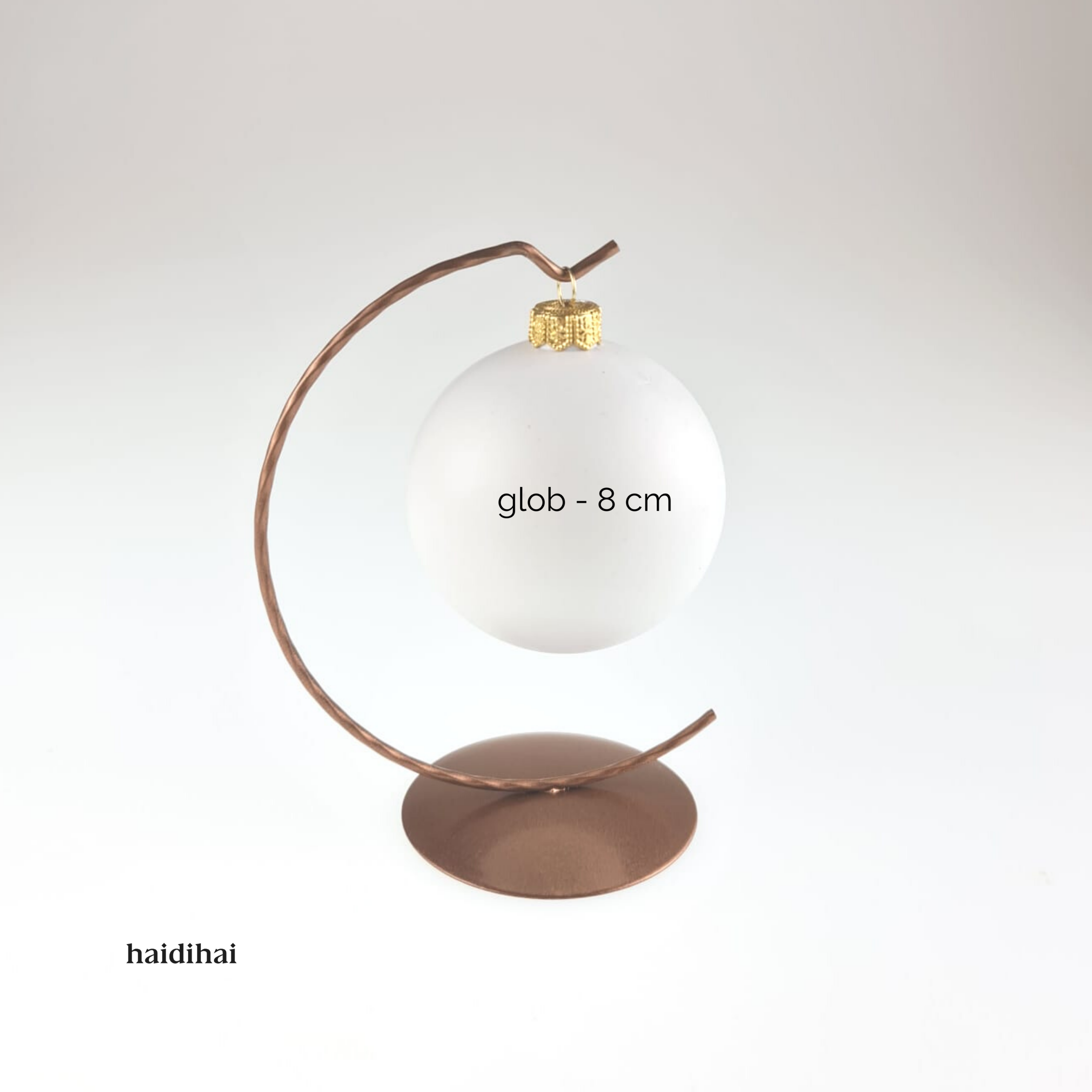 Suport metalic decorativ arămiu- glob - h14,5 cm 2 Suport metalic decorativ arămiu- glob - h14,5 cm - imagine 2