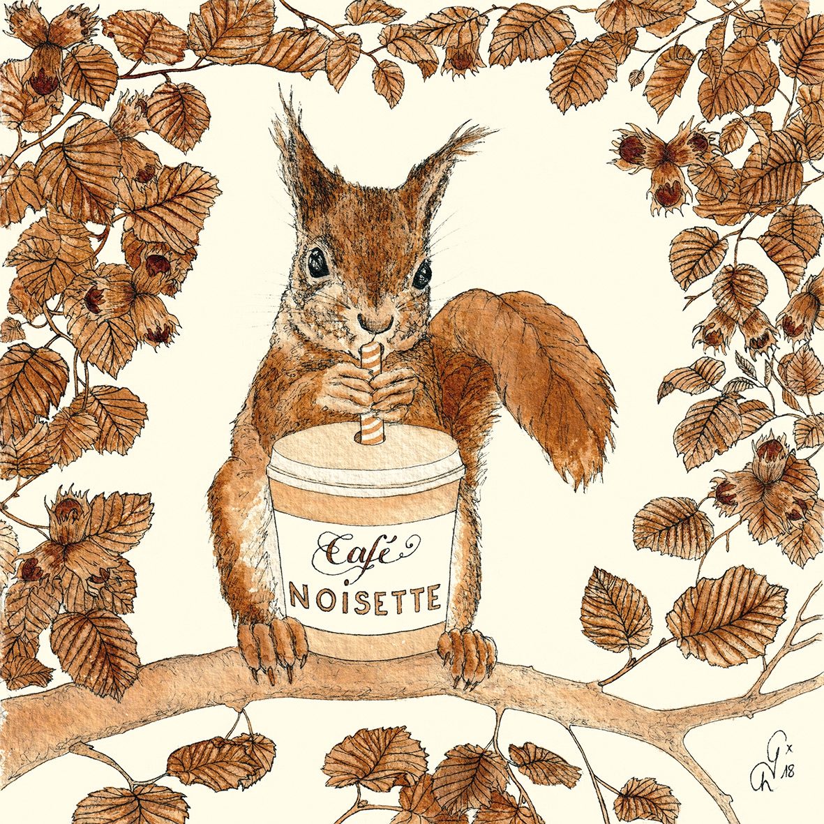 Șervețel decorativ – Cafe Noisette – 33×33 cm 1 Șervețel decorativ – Cafe Noisette – 33×33 cm