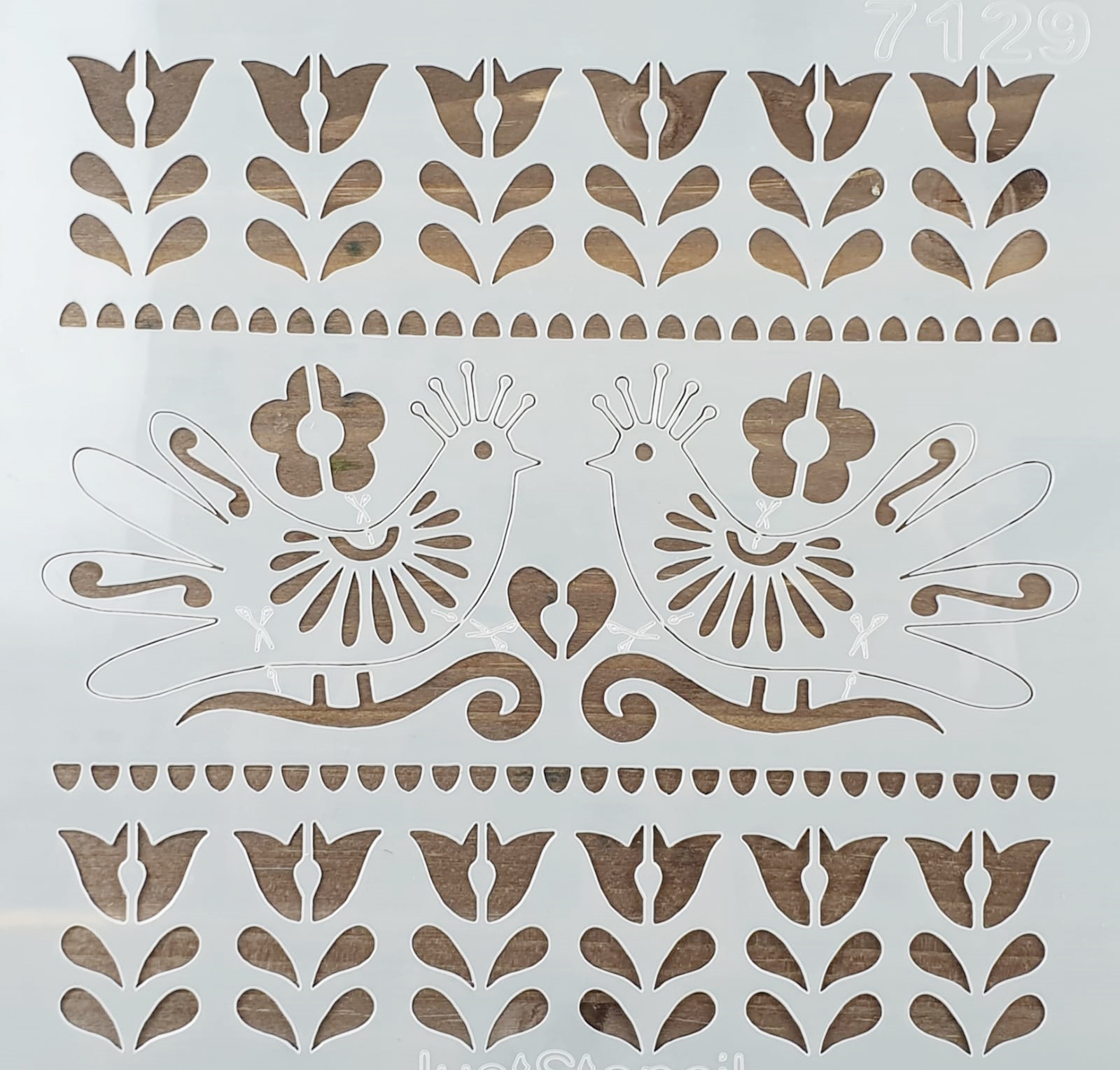 Șablon - Birds and Flowers - 20x20 cm 1 Șablon - Birds and Flowers - 20x20 cm