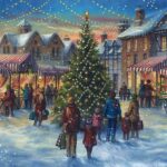 Servetel- Christmas Market - 33x33cm