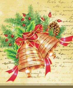 Șervețel - Christmas bells - cream - 33x33 cm