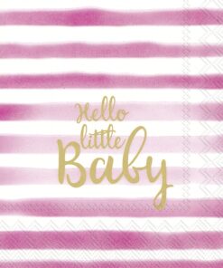 Șervețel – Hello Little Baby – pink – 33×33 cm