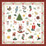 Șervețel - Ornaments All Over Red - 33x33 cm