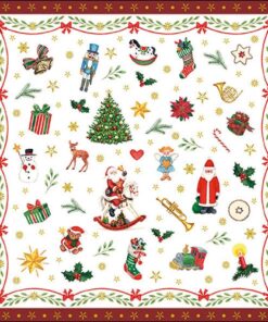 Șervețel - Ornaments All Over Red - 33x33 cm