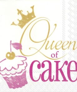 Șervețel - Queen of cake - pink - 33x33 cm