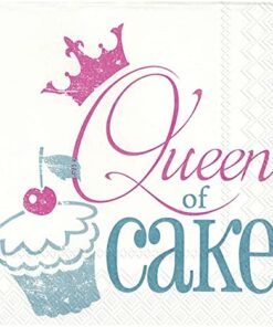 Șervețel - Queen of cake - turquoise - 33x33 cm