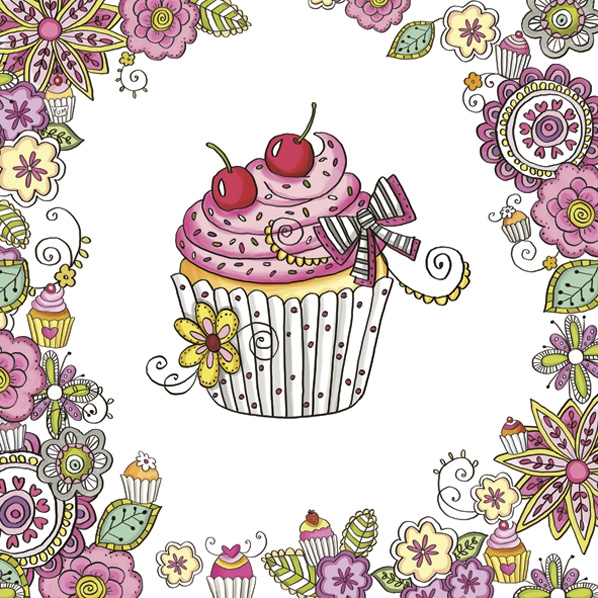 Șervețel - Sweet Graphic Cupcake - 33x33 cm 1 Șervețel - Sweet Graphic Cupcake - 33x33 cm