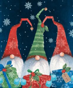 Șervețel - Tomte med Gavor - 33x33 cm