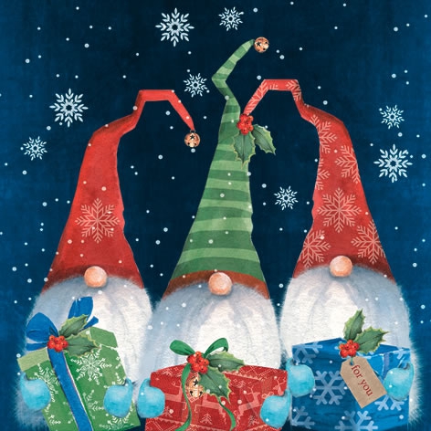 Șervețel - Tomte med Gavor - 33x33 cm 1 Șervețel - Tomte med Gavor - 33x33 cm