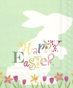 Șervețel - funny bunny - green - 33x33 cm