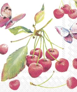 Șervețel - Cherries and Butterfly - 25x25 cm