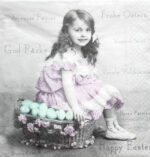 Șervețel - Girl whit Egg Basket - 33x33 cm