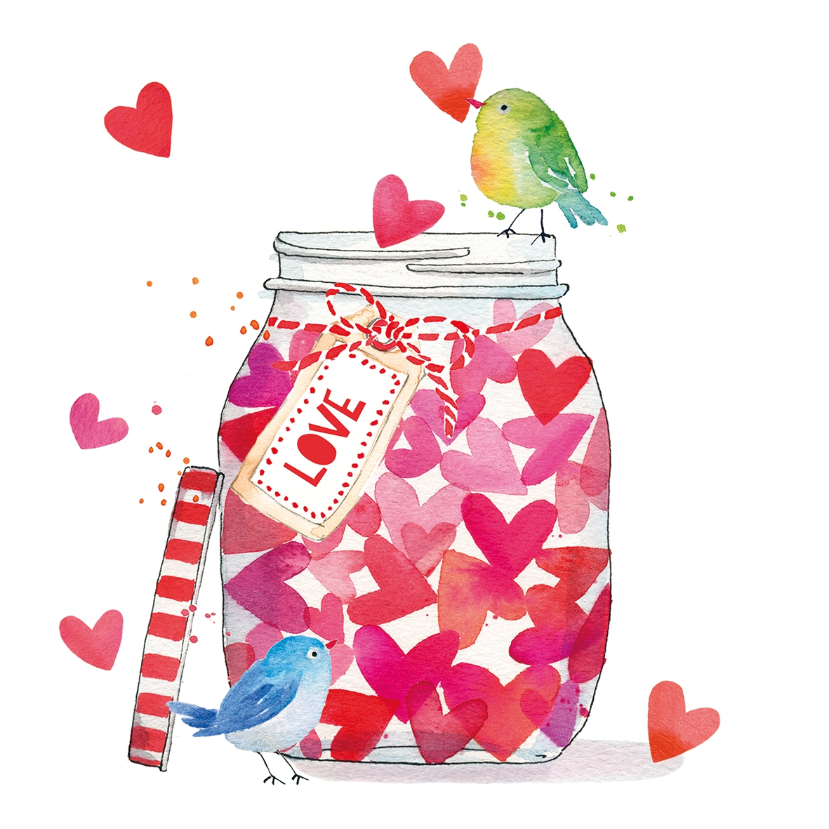 Șervețel- Jar of Hearts - 33x33cm 1 Șervețel- Jar of Hearts - 33x33cm