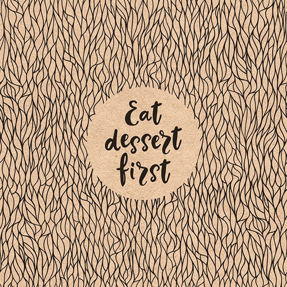 Șervețel decoupage - Eat Dessert First - 33x33cm 1 Șervețel decoupage - Eat Dessert First - 33x33cm