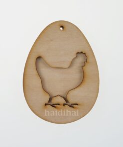 Decorațiune lemn - 2 elemente - găină