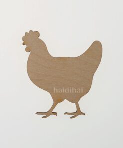 Decorațiune lemn - găină - 4x4,5 cm