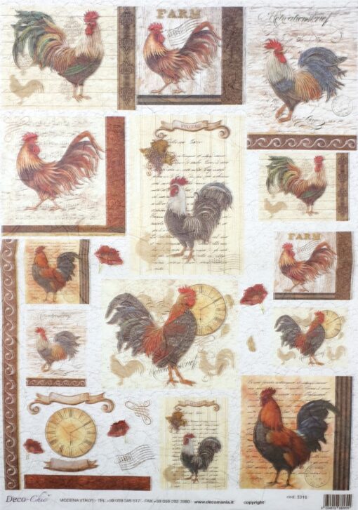 Hârtie de orez – Cock – 35×50 cm 1