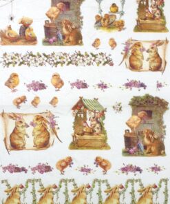 Hârtie de orez –Rabbits – 35×50 cm
