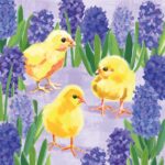 Șervețel - Chicks in Hyacinth - 33X33 cm
