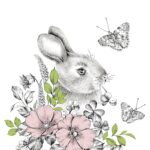 Șervețel Decoupage - Graphite Bunny - 33x33 cm