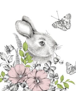 Șervețel Decoupage - Graphite Bunny - 33x33 cm