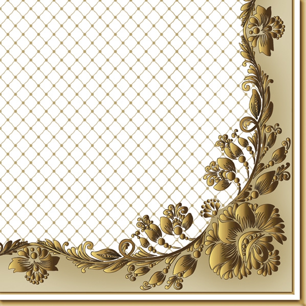 Șervețel - Golden Frame - 33x33cm 1 Șervețel - Golden Frame - 33x33cm