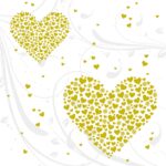 Șervetel - Golden Hearts - 33x33 cm