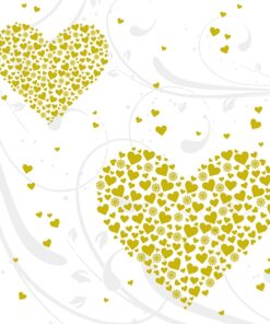 Șervetel - Golden Hearts  - 33x33 cm