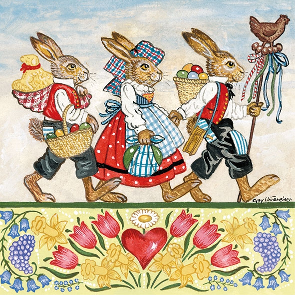 Șervețel - Three Rabbits - 33×33 cm 1 Șervețel - Three Rabbits - 33×33 cm