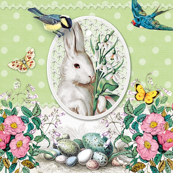 Șervețel - White Rabbit Green - 33×33 cm 1 Șervețel - White Rabbit Green - 33×33 cm