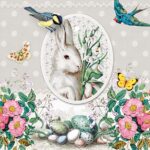 Șervețel - White Rabbit Grey - 33×33 cm