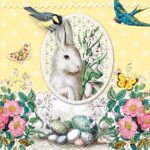 Șervețel - White Rabbit Yellow - 33×33 cm