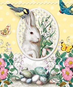 Șervețel - White Rabbit Yellow - 33×33 cm