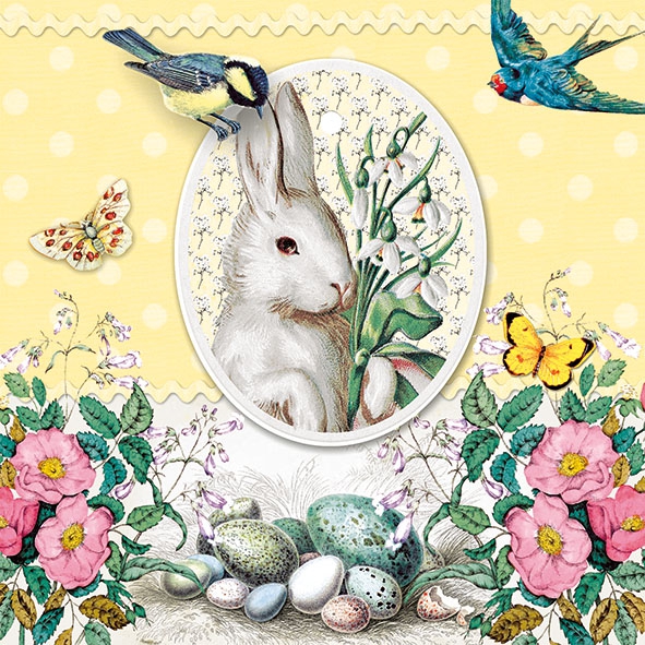 Șervețel - White Rabbit Yellow - 33×33 cm 1 Șervețel - White Rabbit Yellow - 33×33 cm
