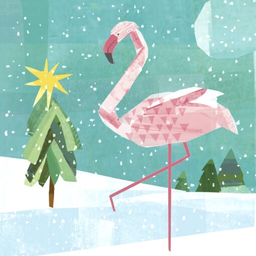 Șervețel decorativ – Winter Flamingo – 33×33 cm 1
