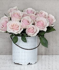 Șervețel – Bucket with roses – 33×33 cm