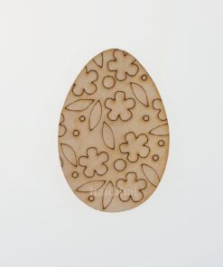 Decorațiune lemn - ou gravat - 7.5x5.2 cm