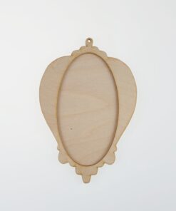 Decorațiune lemn -vârf alungit - 2 elemente -  20x13.5 cm
