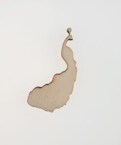 Decorațiune lemn - păun - 5x2.2 cm