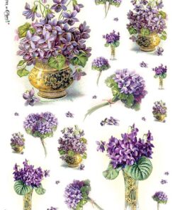 Hârtie de orez – Lila  Flowers – A3