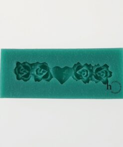 Matriță silicon - Heart with Flowers - 5,5x2 cm