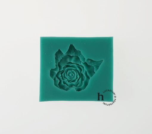 Matriță silicon - Rose with Leaves - 5.5x4.5 cm 1