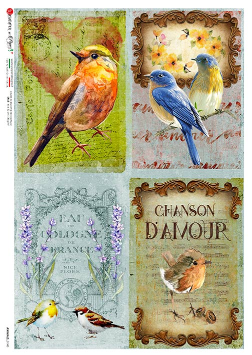 Hârtie de orez - Birds - A5 1 Hârtie de orez - Birds - A5