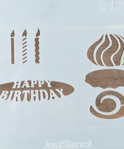 Șablon - Happy Birthday - 20x20 cm