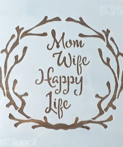 Șablon - Happy Mom - 20x20 cm