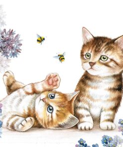 Șervețel - Cats and Bees  - 33x33 cm