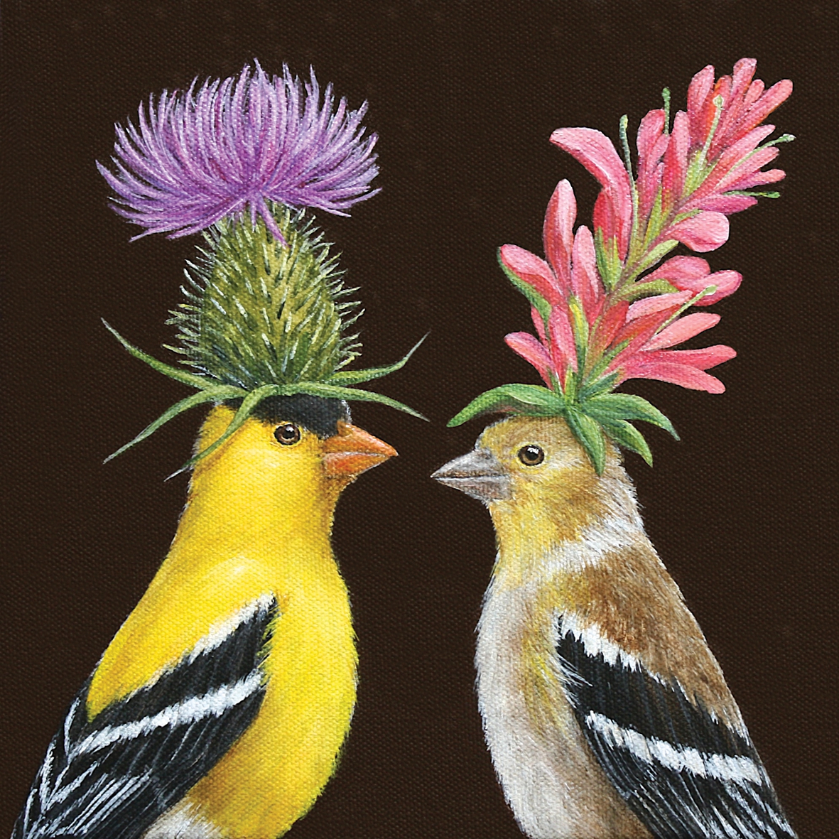 Șervețel - Goldfinch Couple - 33x33 cm 1 Șervețel - Goldfinch Couple - 33x33 cm