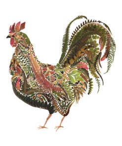 Servetel- Green Rooster - 33x33cm
