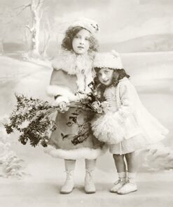 Șervețel - Two Girls Winter Christmas - 33x33 cm